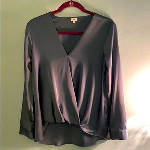 Grey/Blue silky blouse